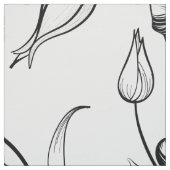 白黒ヴィンテージ花模様 ファブリック (見本)