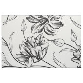 白黒ヴィンテージ花模様 ファブリック (ファットクウォーター)