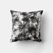 白黒ヴィンテージ芸術的フローラ クッション (裏面)