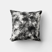 白黒ヴィンテージ芸術的フローラ クッション (正面)