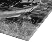 白黒ヴィンテージ蒸気機関 カッティングボード (角)