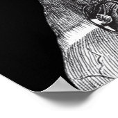 白黒ヴィンテージ解剖学頭頸部 ポスター (角)