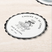 白黒ヴィンテージ記念日 ペーパーコースター (アングル)