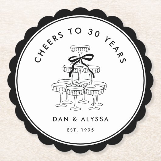 白黒ヴィンテージ記念日 ペーパーコースター (正面)