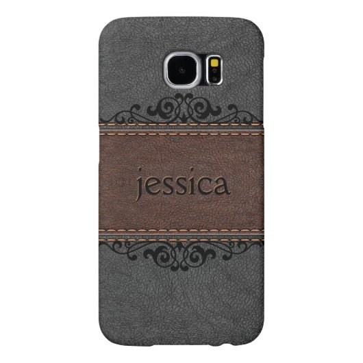 白黒ヴィンテージ革 Case-Mate SAMSUNG GALAXYケース (裏面)