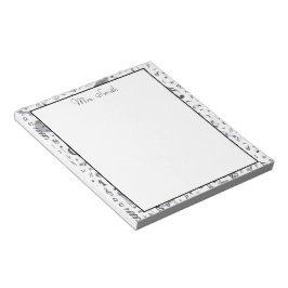 白黒ヴィンテージ音符 ノートパッド