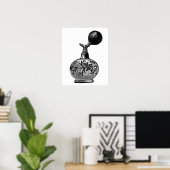 白黒ヴィンテージ香料イラストレーション ポスター (ホームオフィス)