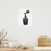 白黒ヴィンテージ香料イラストレーション ポスター (キッチン)