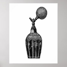 白黒ヴィンテージ香料イラストレーション ポスター