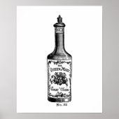 白黒ヴィンテージ香料イラストレーション ポスター (正面)