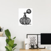 白黒ヴィンテージ香料イラストレーション ポスター (ホームオフィス)