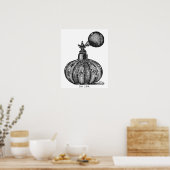 白黒ヴィンテージ香料イラストレーション ポスター (キッチン)