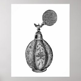 白黒ヴィンテージ香料イラストレーション ポスター