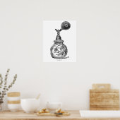 白黒ヴィンテージ香料イラストレーション ポスター (キッチン)