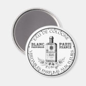 白黒ヴィンテージ香料フローラケルン マグネット (正面/裏面)
