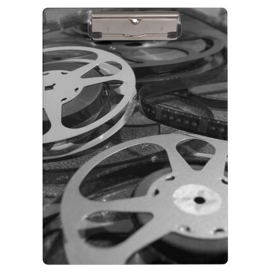 白黒ヴィンテージ35mmのフィルム巻き枠 クリップボード (正面)