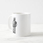 白黒ヴィンテージ コーヒーマグカップ (正面左)