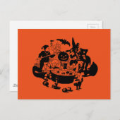 白黒ヴィンテージApple Bobbing ポストカード (正面/裏面)