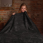 白黒ヴィンテージMCMジオメトリックウェーブカラー フリースブランケット