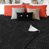 白黒ヴィンテージMCMジオメトリックウェーブカラー フリースブランケット