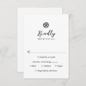 白黒ヴィンテージRSVP応答カード 出欠カード (正面/裏面)