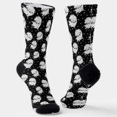 白黒ヴェネツィアカーニバルマスクパターン（の模様が）ある ソックス (傾斜あり)