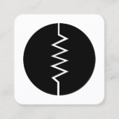 白黒一周された抵抗器の記号- スクエア名刺 (正面)