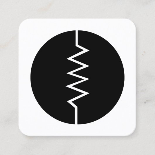 白黒一周された抵抗器の記号- スクエア名刺 (正面)