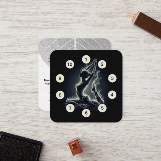 白黒一脚キングピジョンヨガクラスパス ロイヤリティカード (正面/裏面インサイチュ)