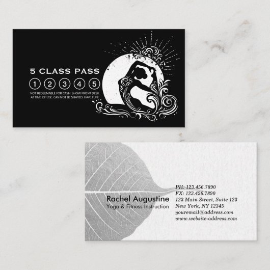 白黒一脚キングピジョンヨガクラスパス ロイヤリティカード (正面/裏面)