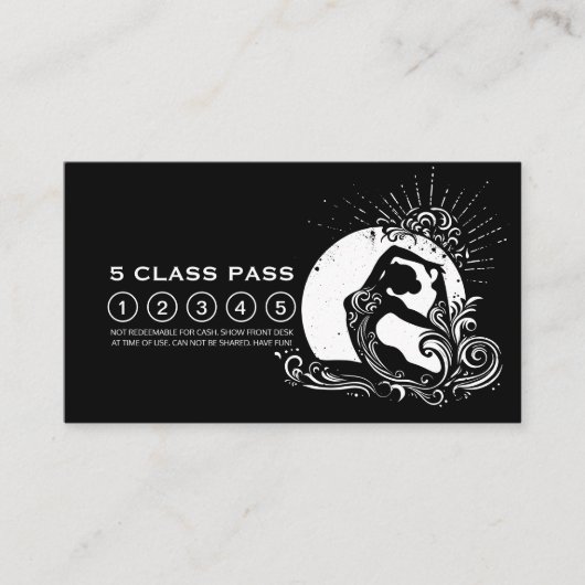 白黒一脚キングピジョンヨガクラスパス ロイヤリティカード (正面)