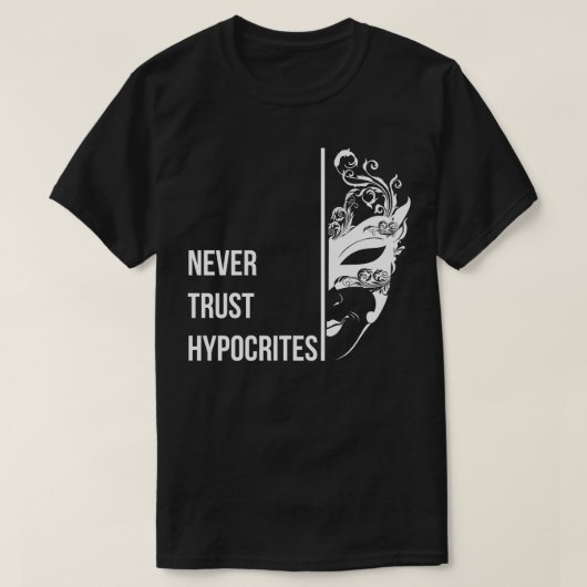 白黒一色ヴィンテージを信用しない Tシャツ (デザイン正面)