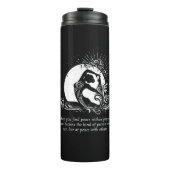 白黒一足歩行キングピジョンヨガポーズロゴ タンブラー (正面)
