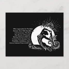 白黒一足歩行キングピジョンヨガポーズロゴ ポストカード