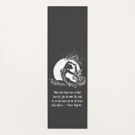 白黒一足歩行キングピジョンヨガポーズロゴ ヨガマット