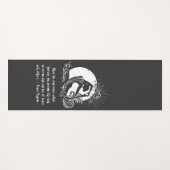 白黒一足歩行キングピジョンヨガポーズロゴ ヨガマット (正面(横))