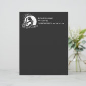 白黒一足歩行キングピジョンヨガポーズロゴ レターヘッド (スタンド正面)