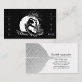 白黒一足歩行キングピジョンヨガポーズロゴ ロイヤリティカード (正面/裏面)