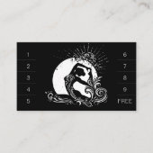 白黒一足歩行キングピジョンヨガポーズロゴ ロイヤリティカード (正面)