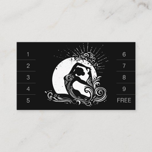 白黒一足歩行キングピジョンヨガポーズロゴ ロイヤリティカード (正面)