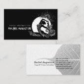 白黒一足歩行キングピジョンヨガポーズロゴ 名刺 (正面/裏面)