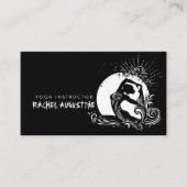 白黒一足歩行キングピジョンヨガポーズロゴ 名刺 (正面)