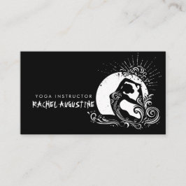 白黒一足歩行キングピジョンヨガポーズロゴ 名刺