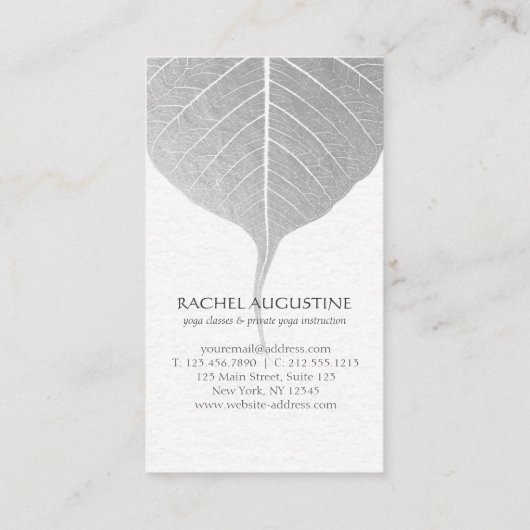 白黒一足歩行キングピジョンヨガポーズロゴ 名刺 (裏面)