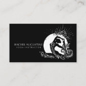 白黒一足歩行キングピジョンヨガポーズロゴ 名刺 (正面)