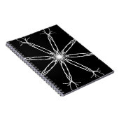 白黒万華鏡のように千変万化するパターン星 ノートブック (右側)