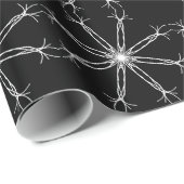 白黒万華鏡のように千変万化するパターン星 ラッピングペーパー (ロールコーナー)