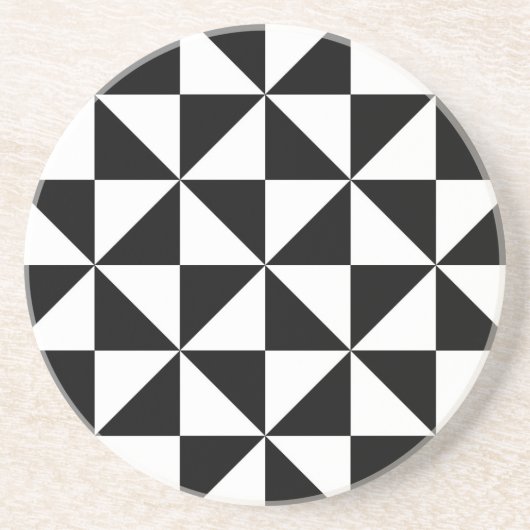 白黒三角形パターン コースター (正面)