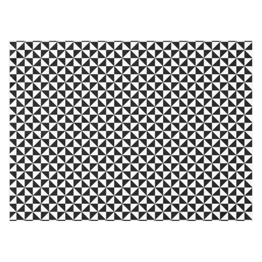 白黒三角形パターン テーブルクロス (正面(横))