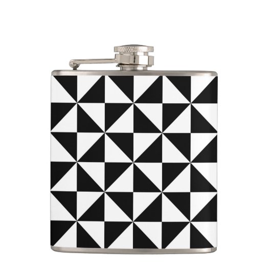 白黒三角形パターン フラスク (正面)